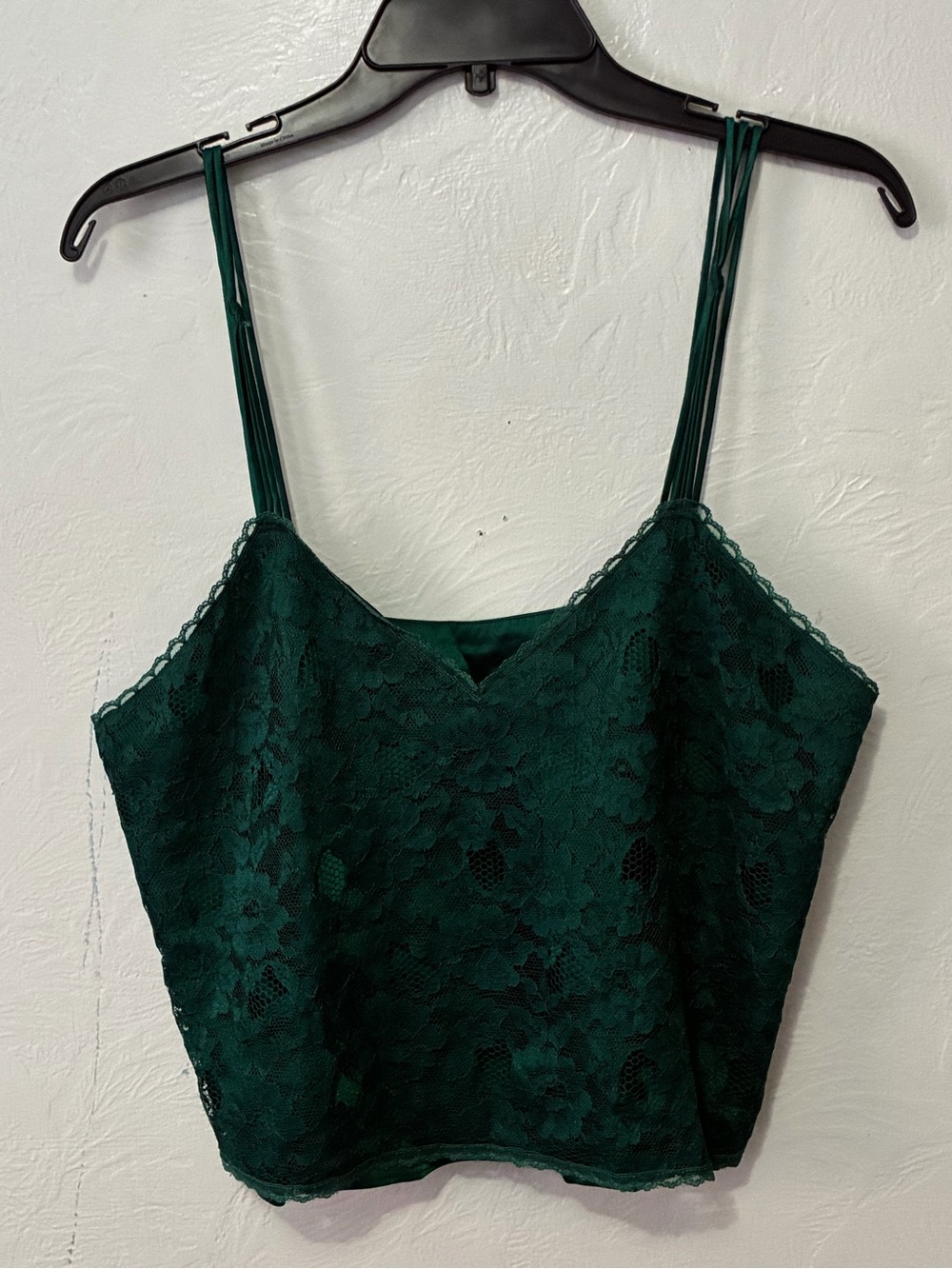 Victoria's Secret Y2K Gold label Emerald Green Satin Camisole- Medium